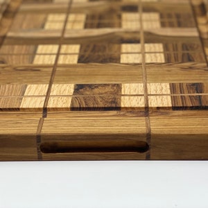 Handcrafted Teak Wood Cutting Board with Juice Groove
