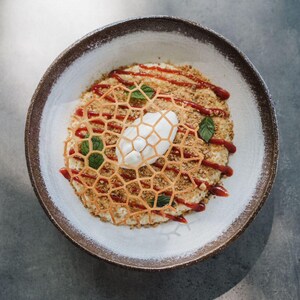 Semolina Pudding with Baked White Chocolate and Sourcream Ice