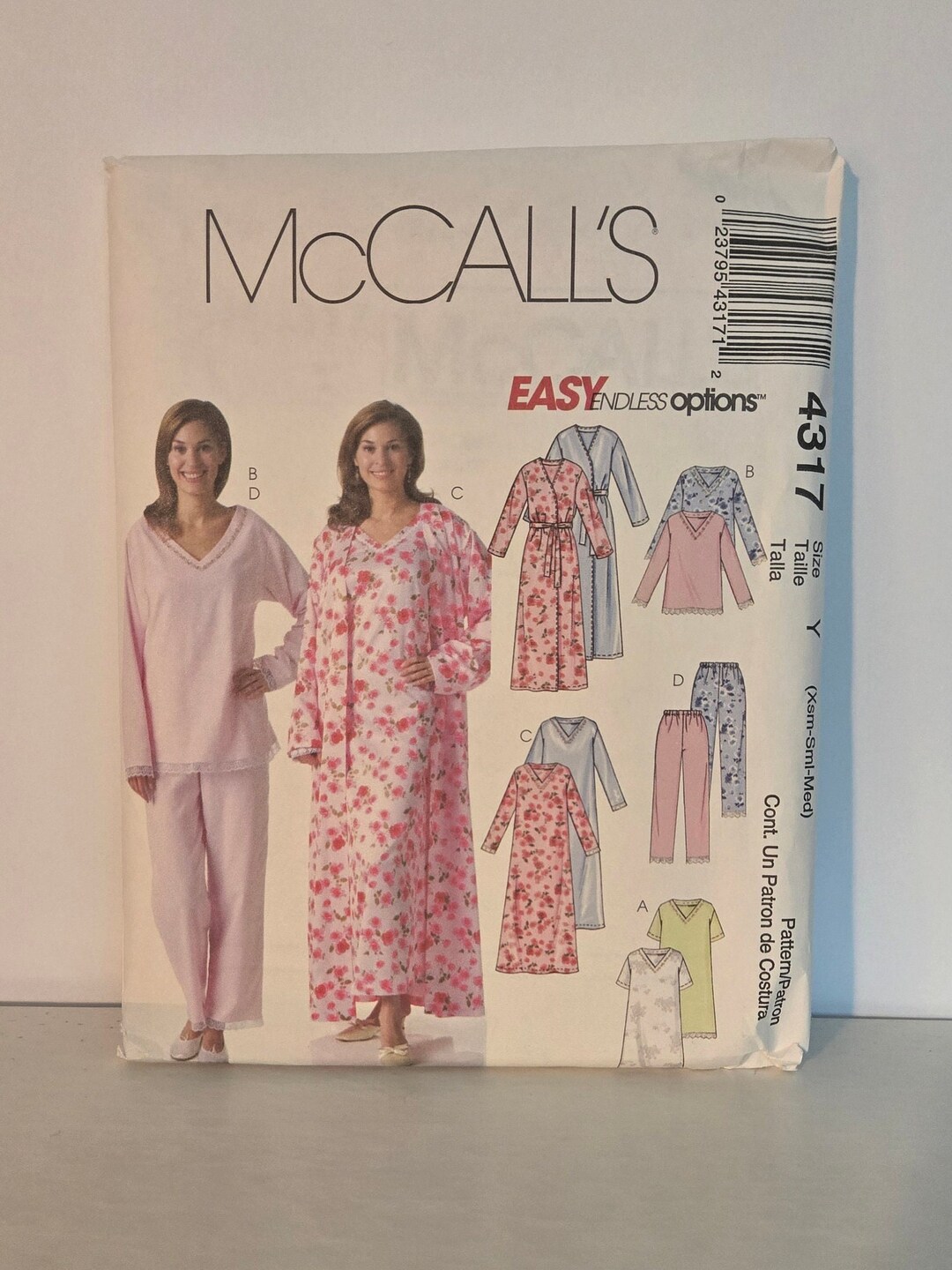 Mccall's Robe & Pajama Sewing Pattern 4317 - Etsy
