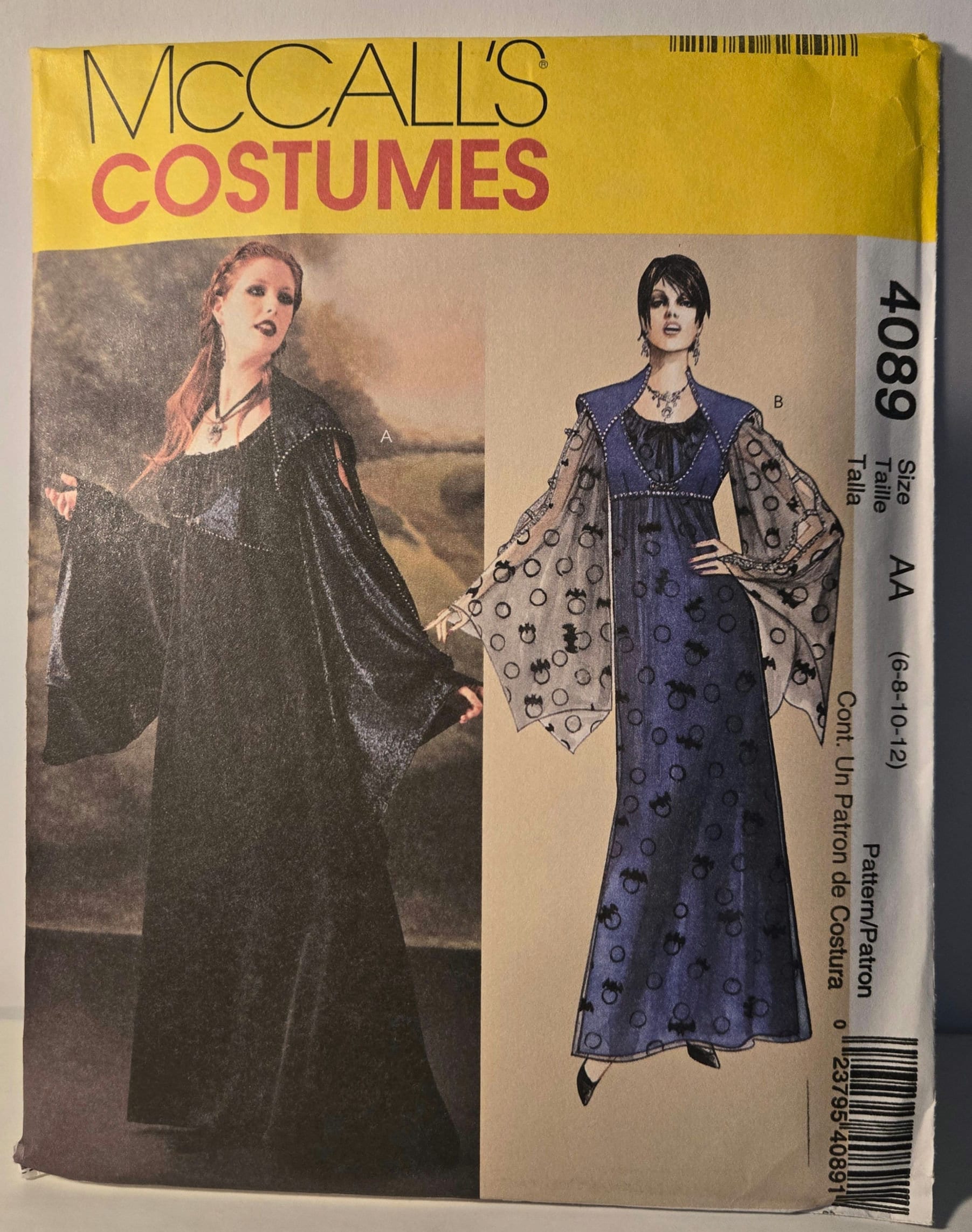 Mccalls Costume Pattern 4089 - Goth Dress - Sewing Pattern - Etsy