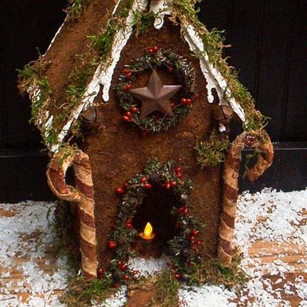 Primitive Grungy Gingerbread House E-Pattern - Immediate Download