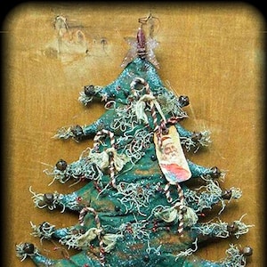 Primitive Grungy Christmas Tree & Rag Candy Canes - 2 patterns!