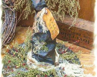 Primitive Grungy Witch Hat Table Sitter - E-Pattern, Immediate Download