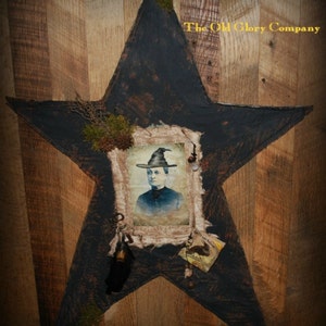 Primitive Grungy Halloween Witch Door Hanger E-Pattern - Spellbook and Star