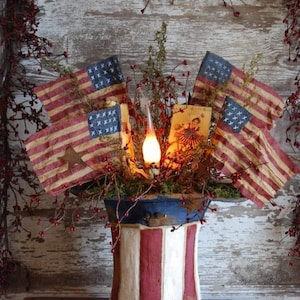 Primitiver Americana Uncle Sam Hat - Candle Lamp Pattern - Sofortdownload