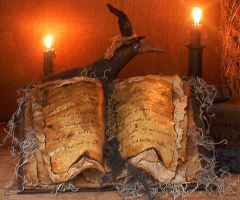Primitive Grungy Witch�s Spell Book&hellip;.Happy Etsy