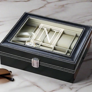 Gepersonaliseerde horlogedoos, cadeaus bruidsjonkers, opbergdoos horlogekast, cadeau voor jubileum, kerstcadeau