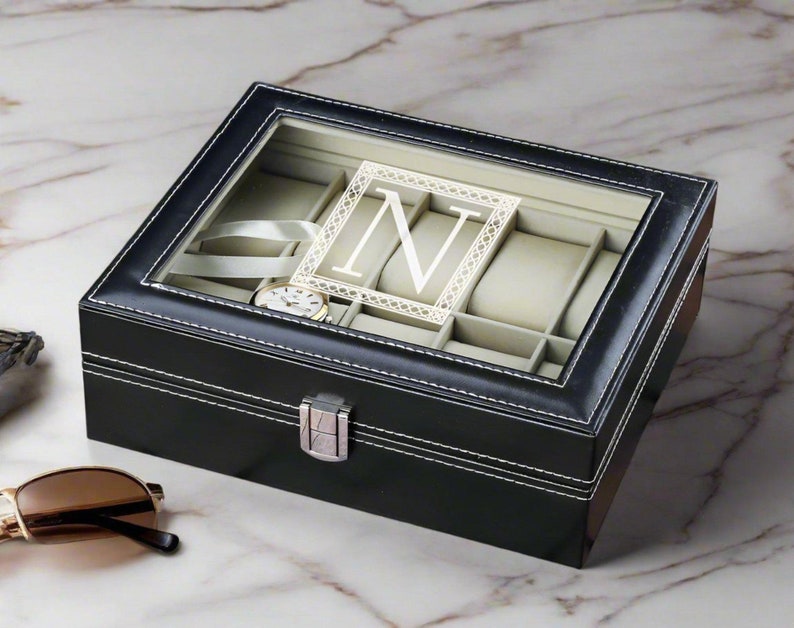 Personalized watch box with 10 slots