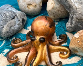 Handmade Resin Octopus, Octopus Desk Buddy , Octopus Paperweight, Artistic Octopus Figure, Ocean Décor, Resin Sea Creature, Nautical Home