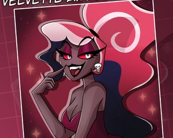 Hazbin Hotel Velvette y Carmilla, pegatinas sin respeto - Etsy España