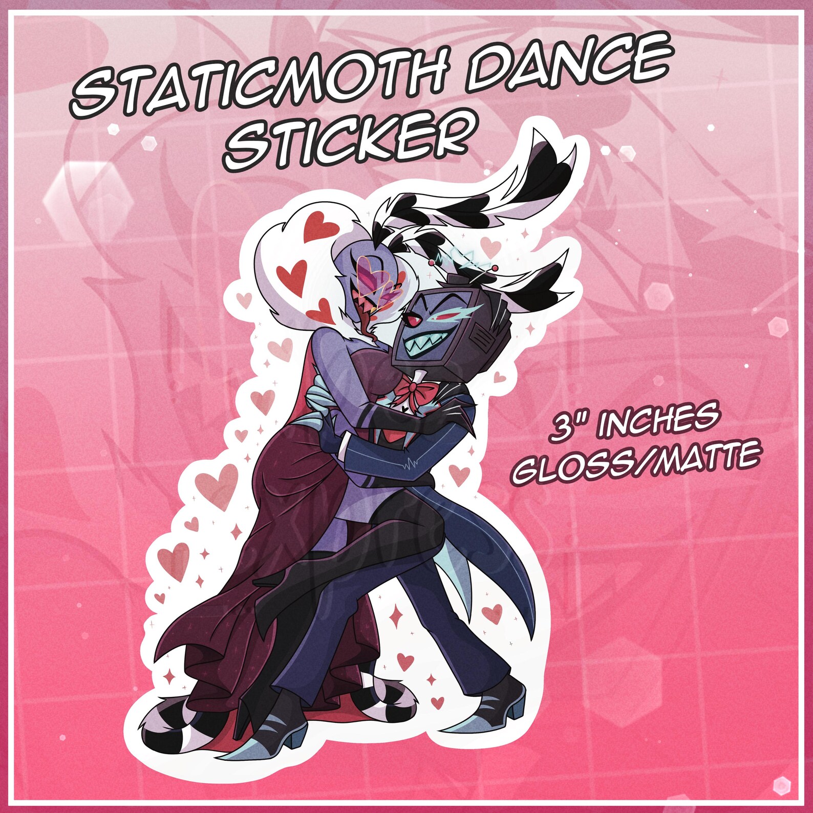 HAZBIN HOTEL - Fem Staticmoth Dance Sticker - Etsy