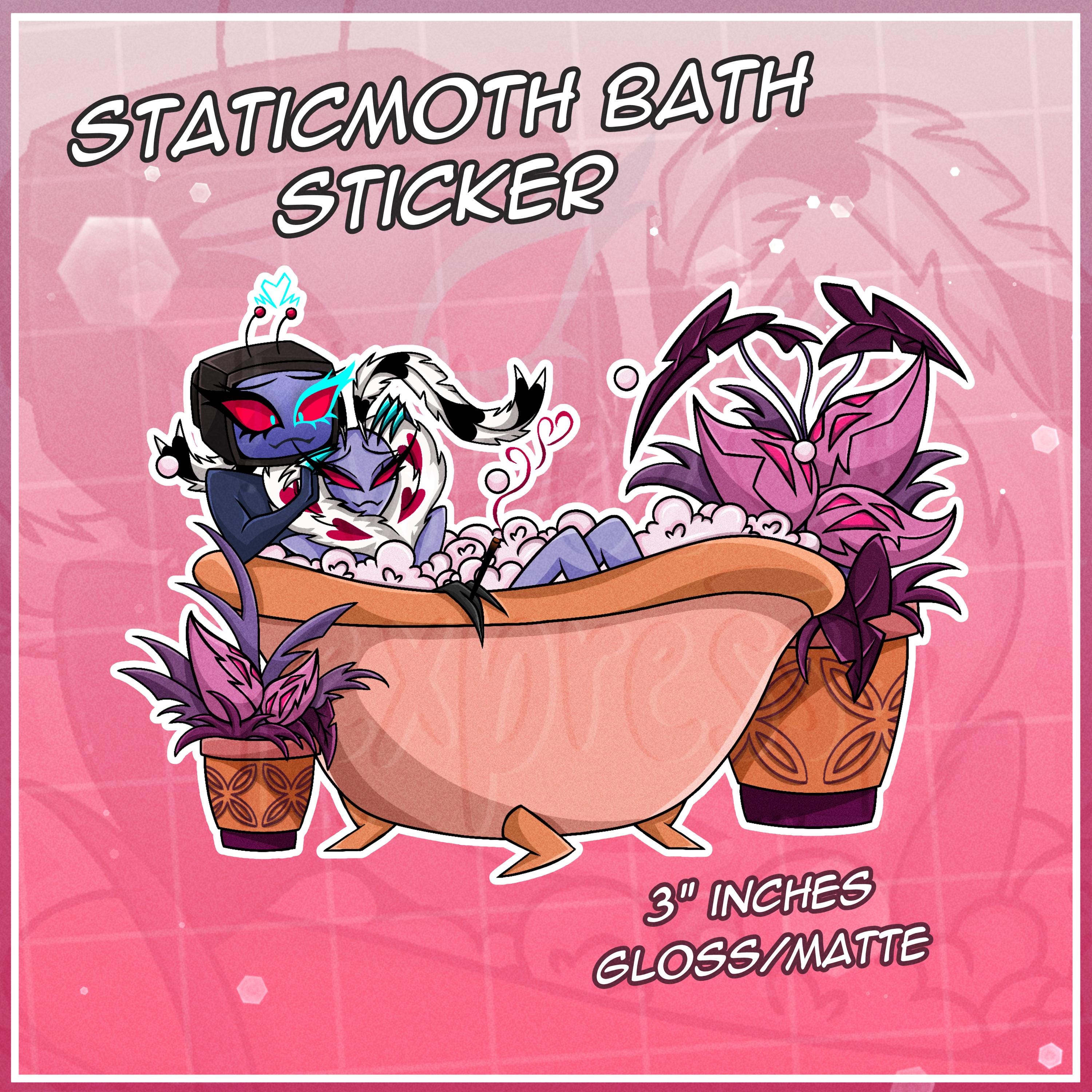 HAZBIN HOTEL - Fem Staticmoth Bath Sticker - Etsy UK