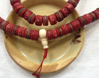 Red Yak Bone Bead - 10 ea. - Nepal - RY108