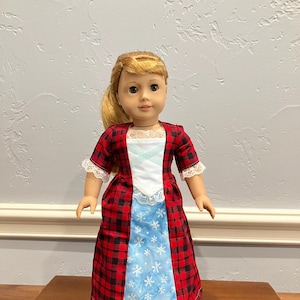 Handmade 18" Doll Colonial Christmas Dress/18" Doll Dress/Historical doll dress