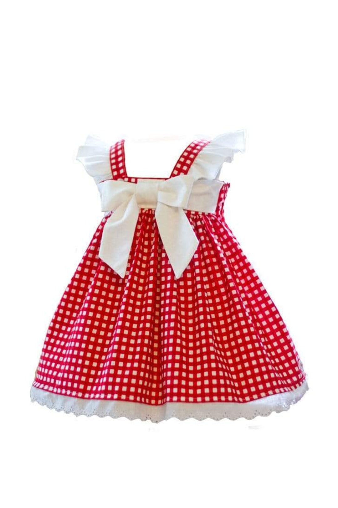 ruched gingham dress