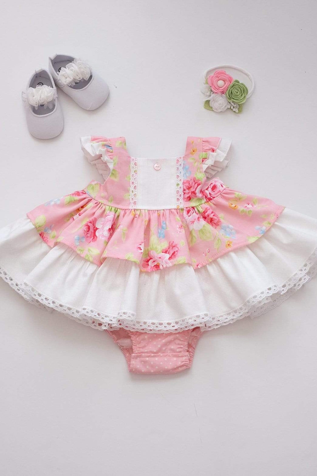 Girls Baby Pink Floral Birthday Special Occasion Dress - Etsy