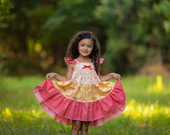 Baby Girl Toddler Sunshine Strawberry Flutter Dress