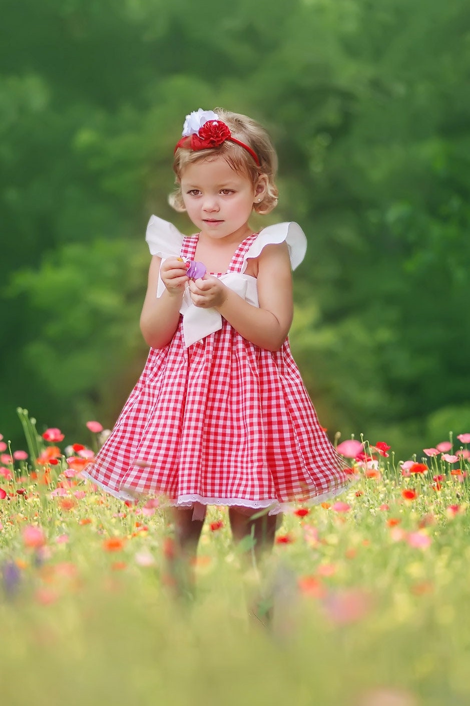 Baby Girl Red Gingham Summer Dress | Etsy