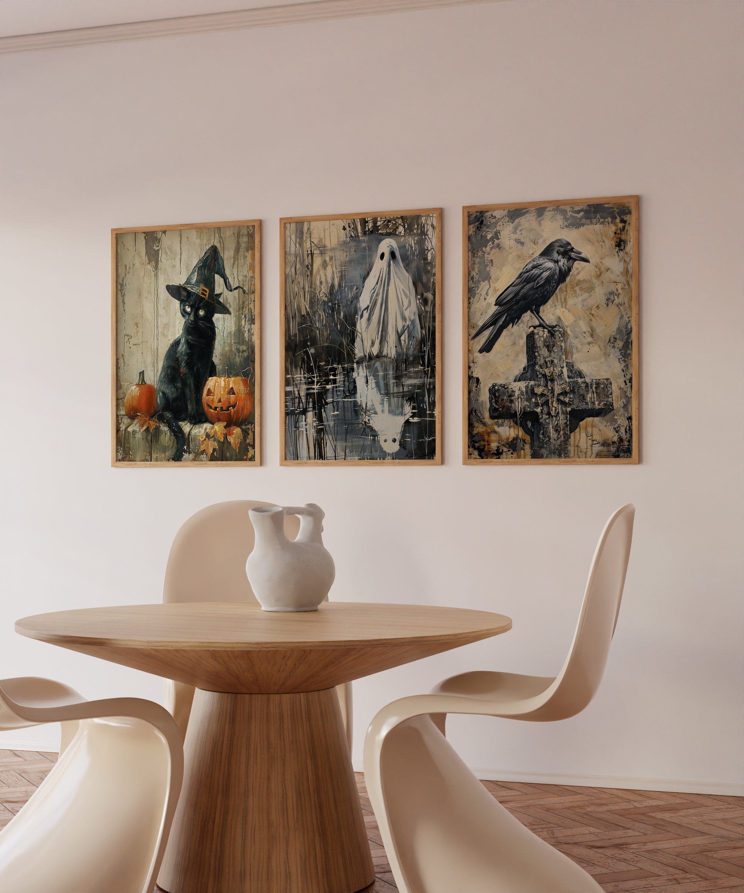 Vintage Halloween Print Set of 15 Mega Bundle Wall Art Download, Moody ...
