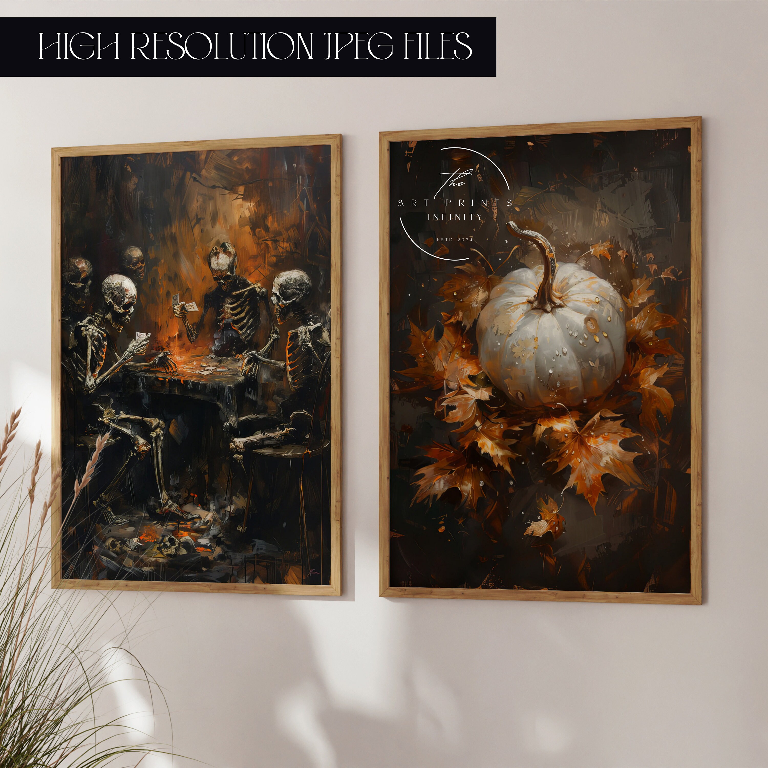 Vintage Halloween Print Set of 15 Mega Bundle Wall Art Download, Moody ...