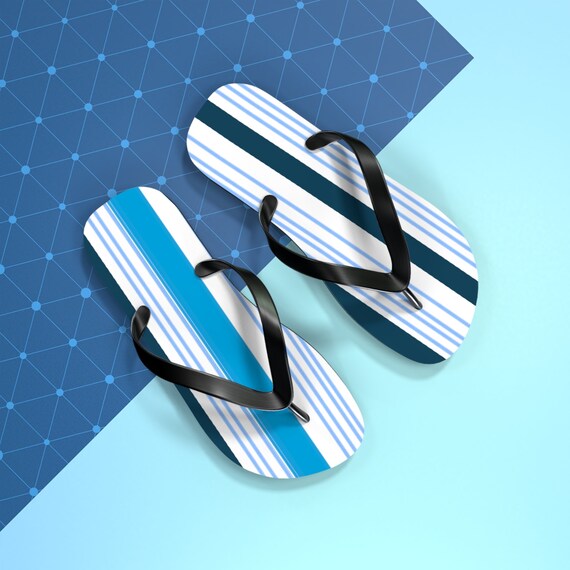 Nautical Flip Flops Blue Stripes Summer Flip Flop  display picture 1