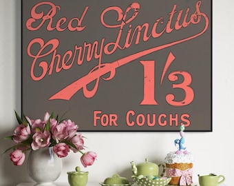 Retro apothecary advertising print for kitchens and more. 5 sizes available. Free delivery.