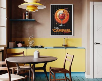 Campari poster cocktail print in 5 sizes with free delivery