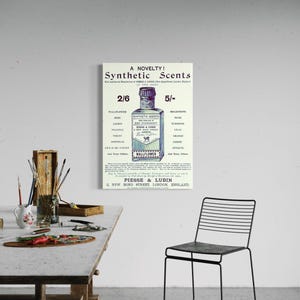 Vintage English Perfume Poster - Classic Advertising Art, Retro Perfume Print, French Fragrance Poster, Collectible Decor, Perfume Ad Print.