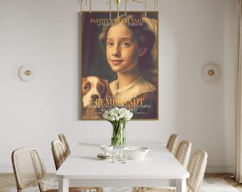 Rembrandt exhibition poster 1957 Dutch master vintage print with free delivery. 5 sizes.