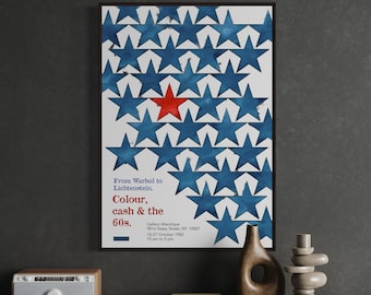 Warhol Lichtenstein Pop Art Print: Retro 60s Star Poster