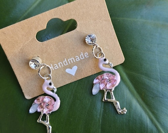 Tropical Flamingo hypoallergenic earrings