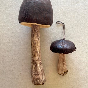 Brown Mushroom Ornament, Woodland Toadstool Decoration