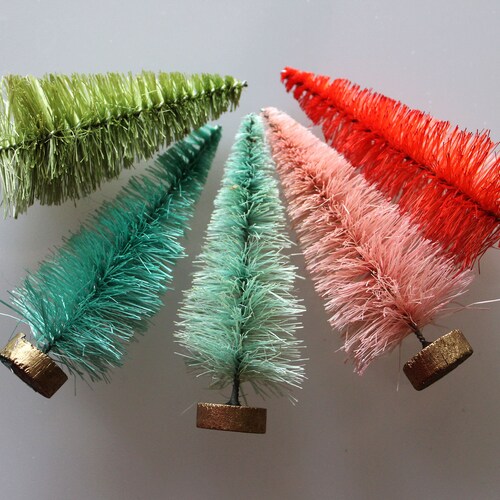 Handmade Vintagestyle Sisal Bottle Brush Trees Etsy