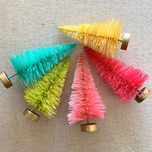 Handmade Vintagestyle Sisal Bottle Brush Trees Etsy