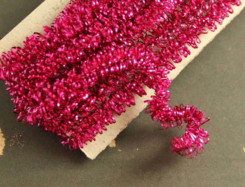 Hot Pink Tinsel Garland for Decorating and Crafting Etsy