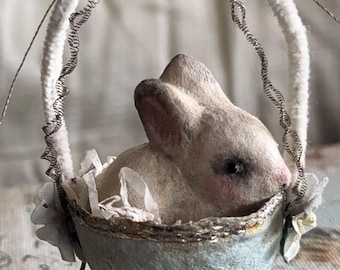 Spring Bunnies Online Class and Kit - Spun Cotton Bunny and Egg Basket DIY Classes