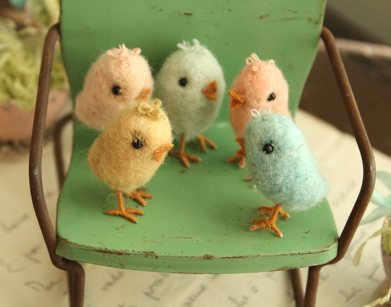 Needle Felted Chick and Egg Basket Class and Kit Tutorial Step by Step Online Mixed Media Course plus Materials Needle Felting Kit image 4