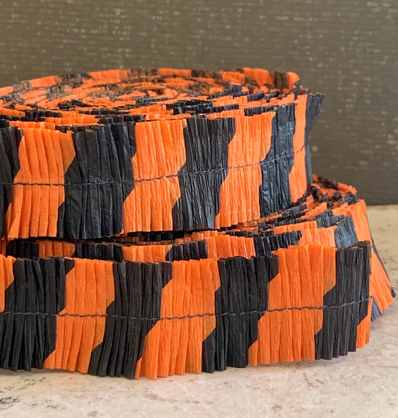 Vintage Crepe Paper Ruffles 1940s Black and Orange Ruffle Etsy