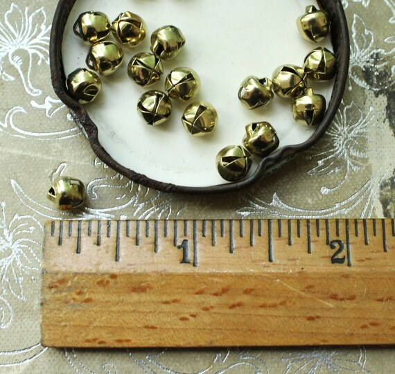 Tiny Bright Gold Bells 6mm Primitive Christmas Jingle Bells