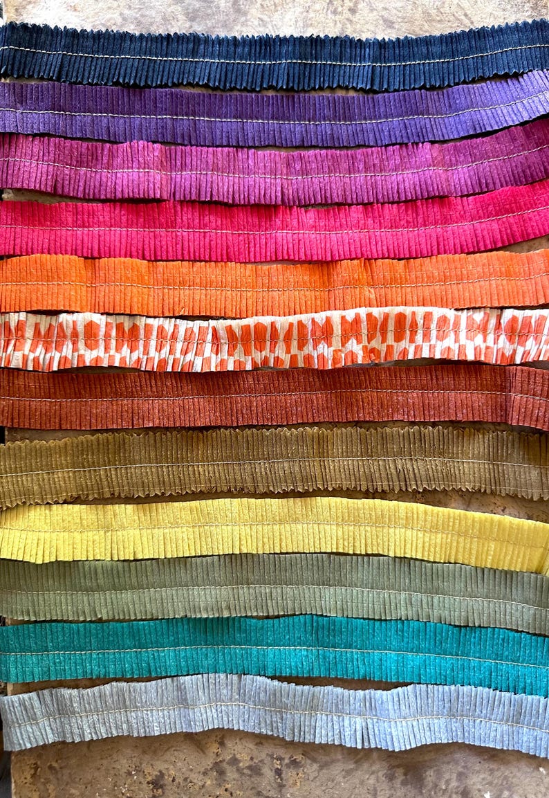 Autumn Wood Collection of Handmade Crepe Paper Ruffles - Vintage Crepe ...