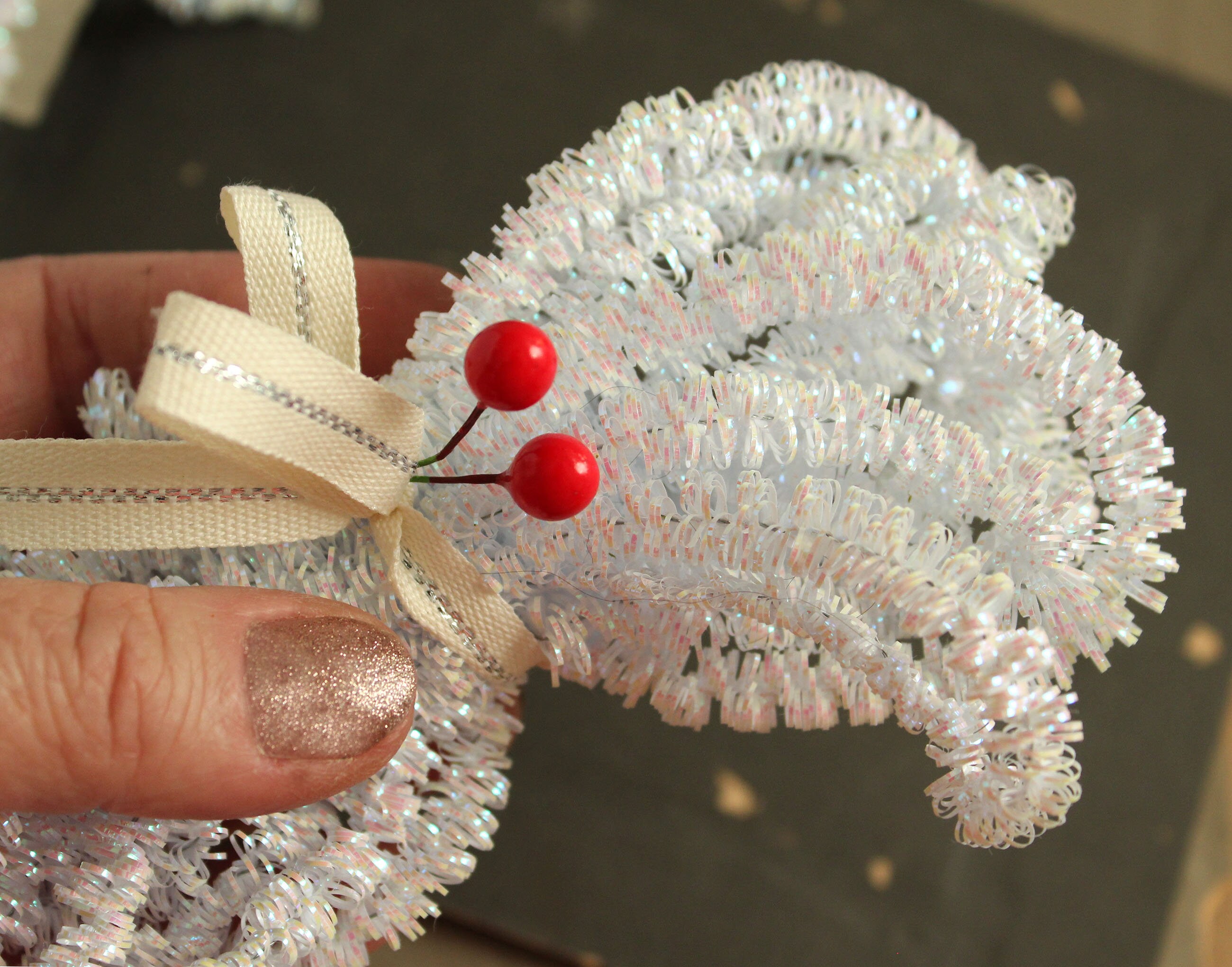 Frost White Tinsel Garland Wired Spiral Tinsel Trim for Etsy