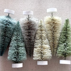 Mint Green Bottle Brush Trees Winter Greens Vintage Style Sisal Tree Collection Christmas Decorating Holiday Display image 3