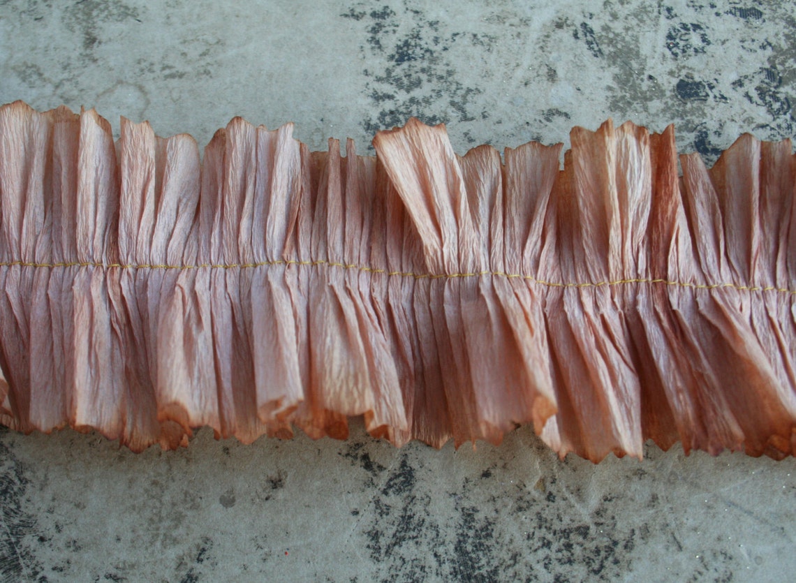 Nude Pink Crepe Paper Ruffles Pink Blush Neutral Ruffled Etsy