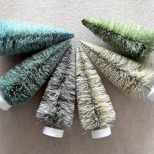 Mint Green Bottle Brush Trees Winter Greens Vintage Style Sisal Tree Collection Christmas Decorating Holiday Display image 1