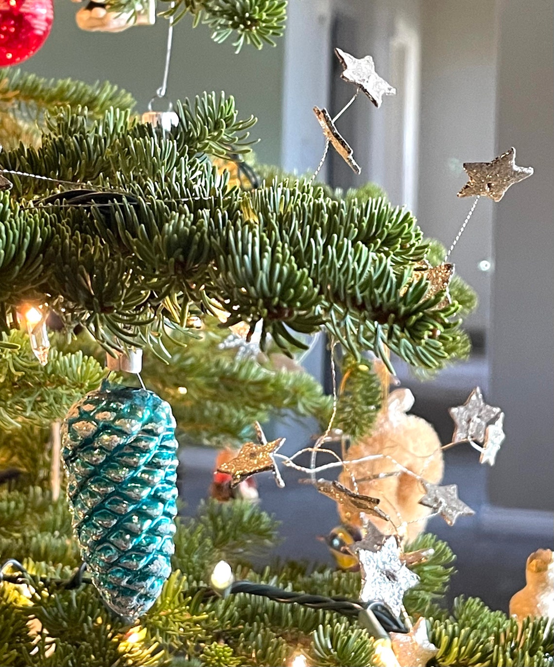 Silver Glitter Star Garland 6 Feet Holiday Decorating Etsy