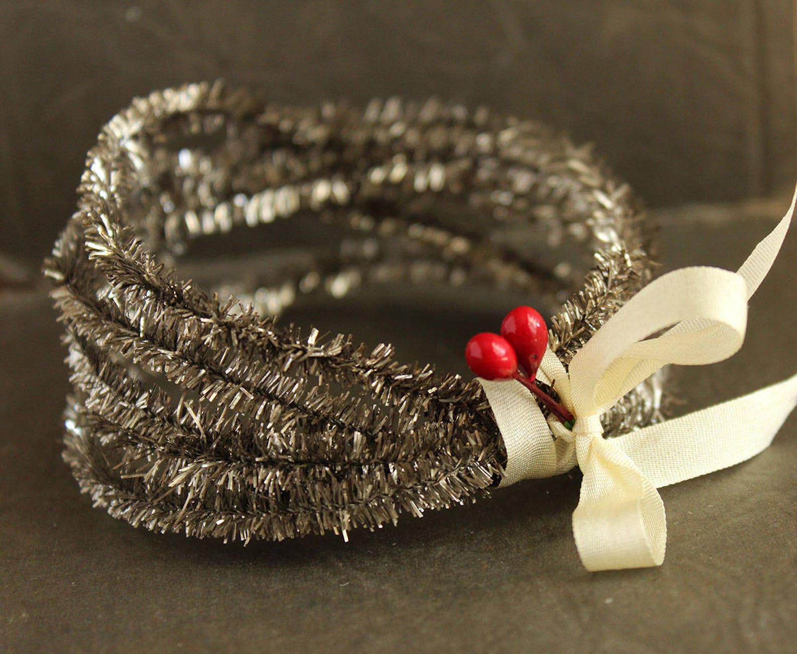 Retro Silver Tinsel Trim 6 Feet Narrow Holiday Decorating Etsy