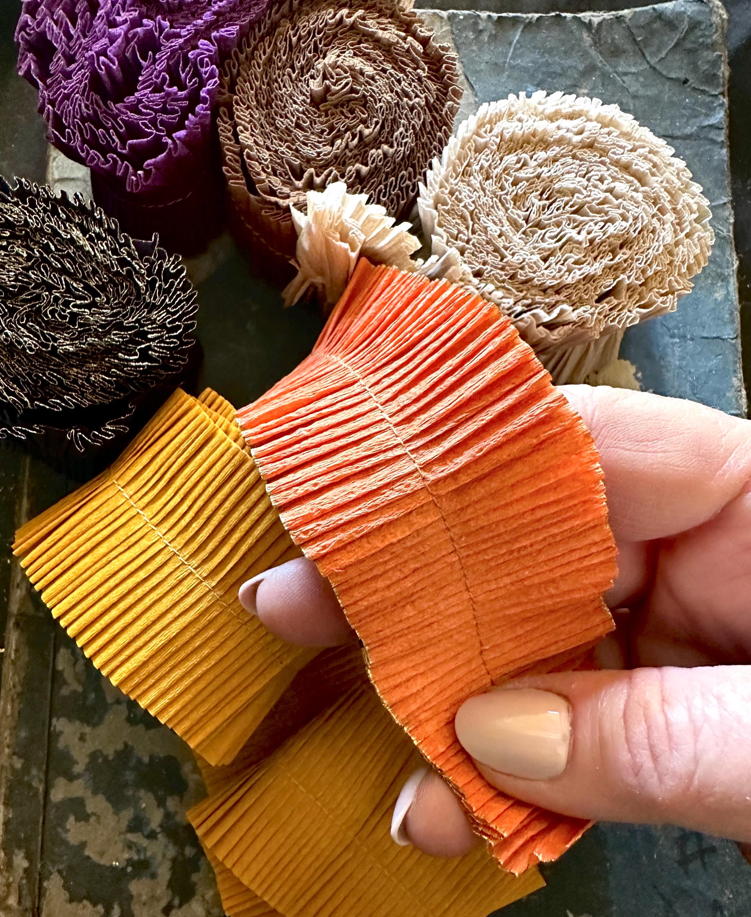 Vintage Crepe Paper Ruffle Garland: Autumn, Halloween Trim - Etsy