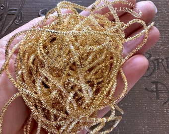 Sparkling Gold Bouillon Wire - Holiday Christmas Ornament Embroidery Trim