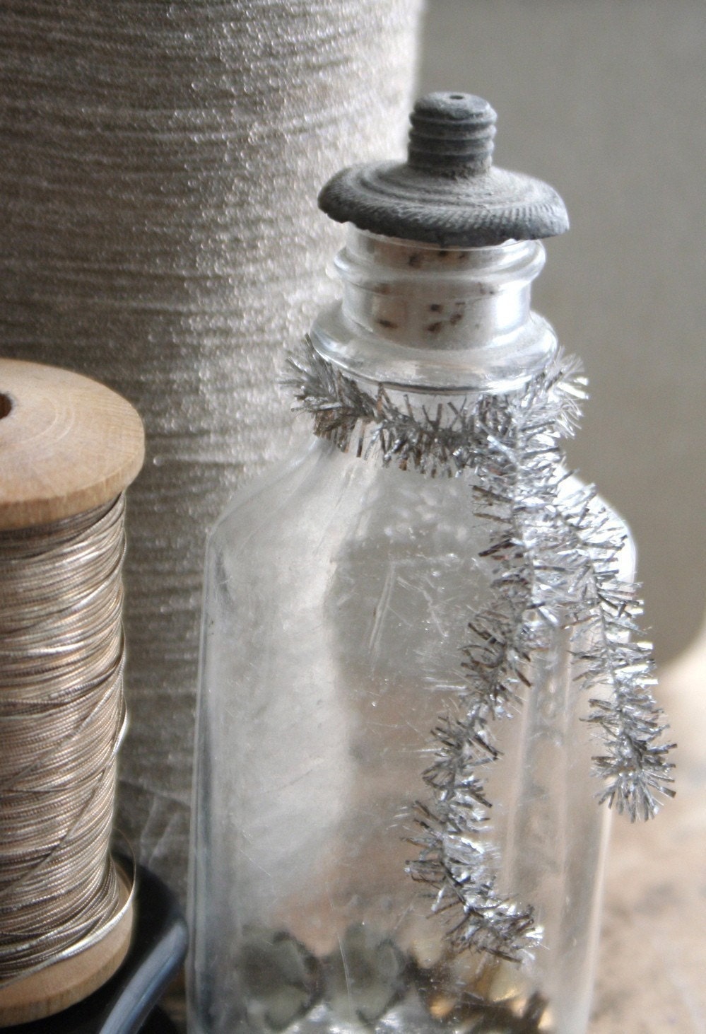 Gold Tinsel Trim Garland 1/4 Tiny Tinsel String Card Etsy