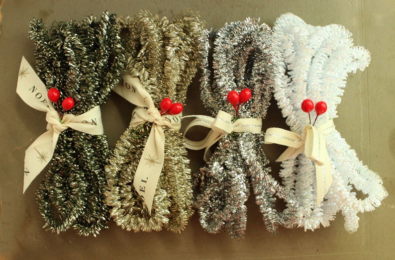 Frost White Tinsel Garland Wired Spiral Tinsel Trim for Etsy
